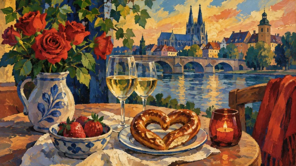 Painted illustration for Romantic Words and Phrases To Help You Woo Your Lover in German