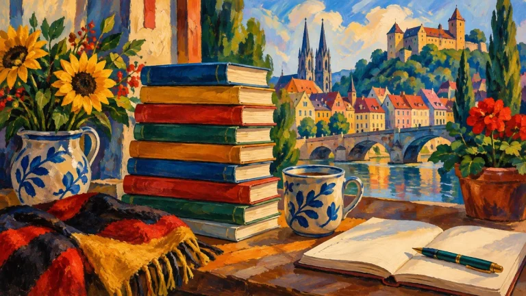 Painted illustration for 12 German Novels for Learners (+ 2 extra!)