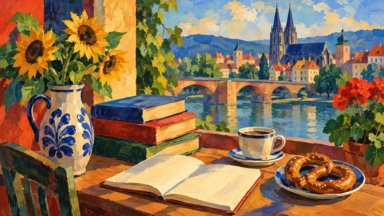 Painted illustration for The 100 Most Useful German Adverbs