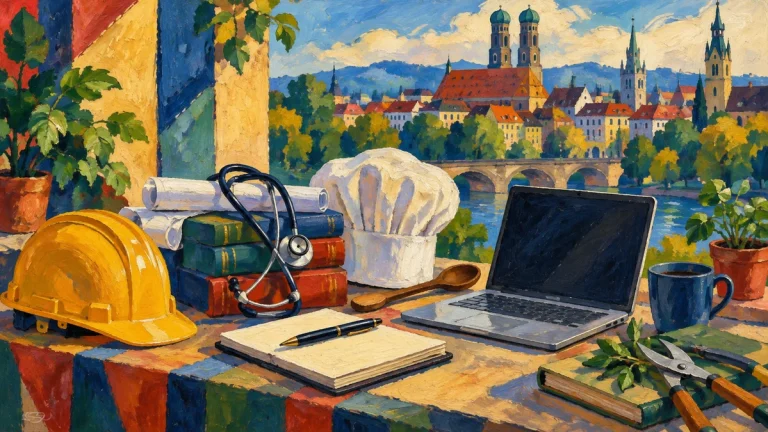 Painted illustration for German Vocabulary for Jobs and Everything Career-Related!