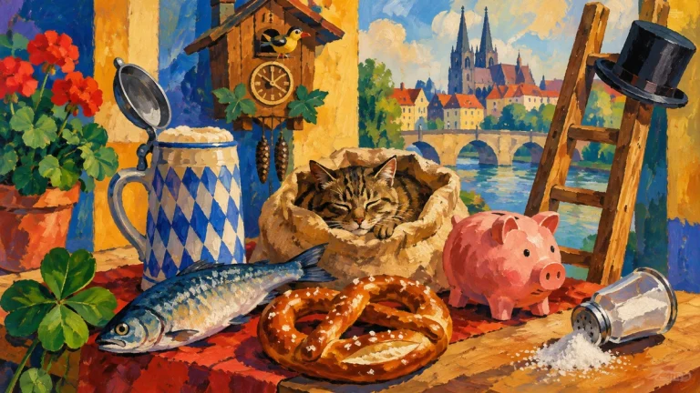 Painted illustration for 10 Funniest German Idioms to Add to Your Vocabulary