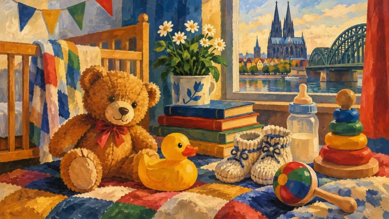 Painted illustration for German for Parents: Baby-Related German Vocabulary, Songs, Movies, Cartoons, and More