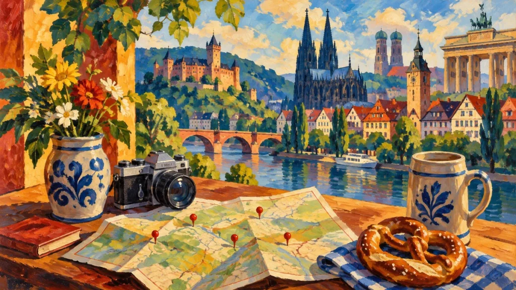 Painted illustration for 5 Hip Places to visit in Germany