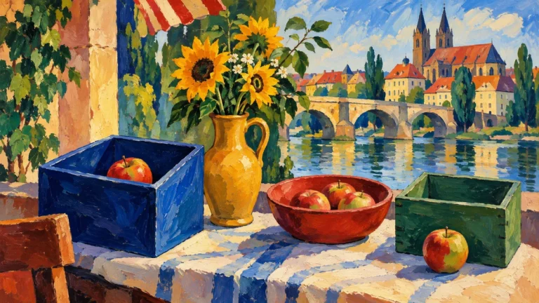 Painted illustration for Prepositions with Dative, Accusative, and Mixed
